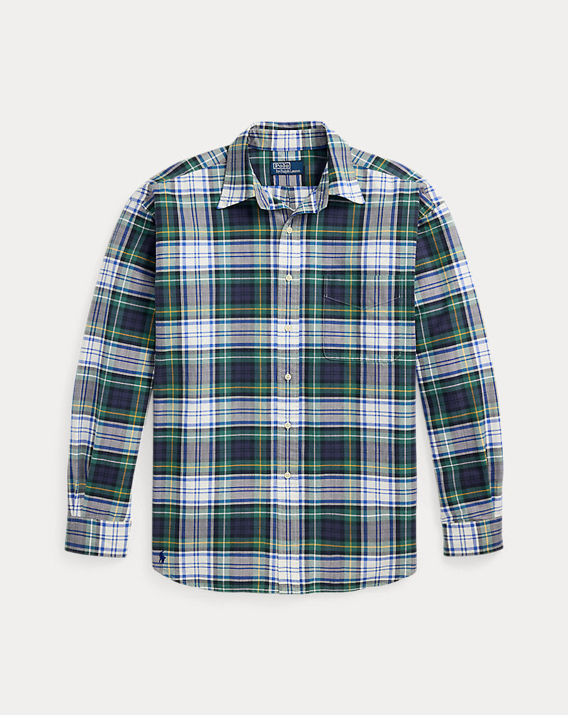 The Plaid Big Shirt White/Green Multi