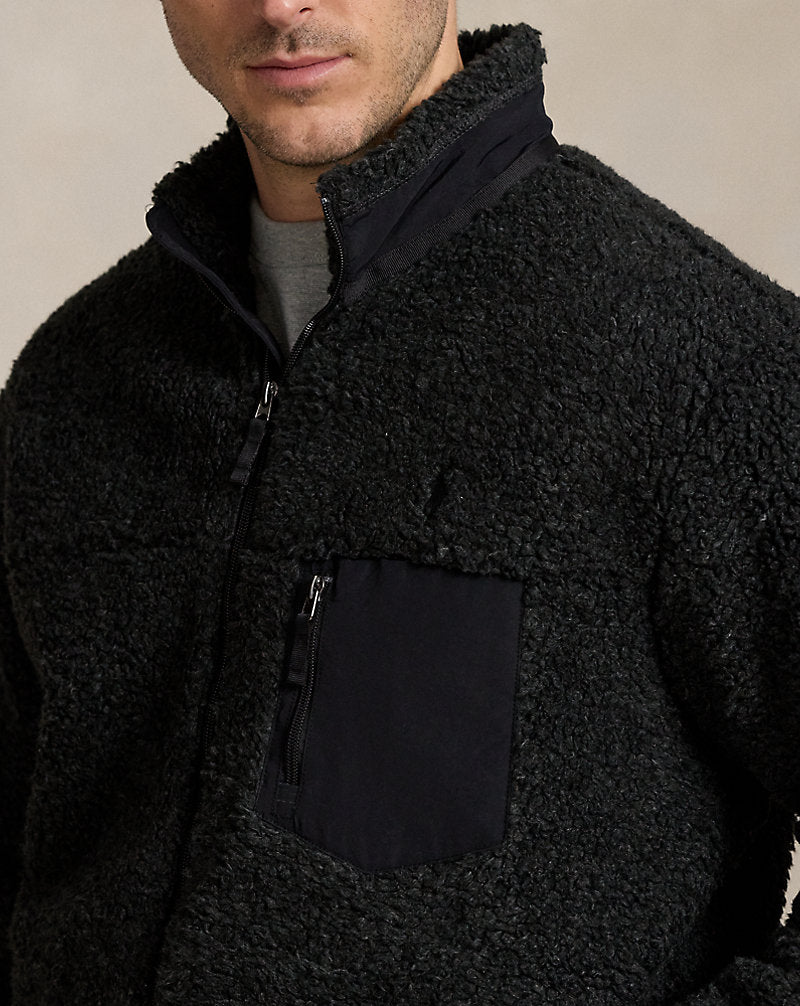 Pile Fleece Hybrid Jacket Black Marl Heather