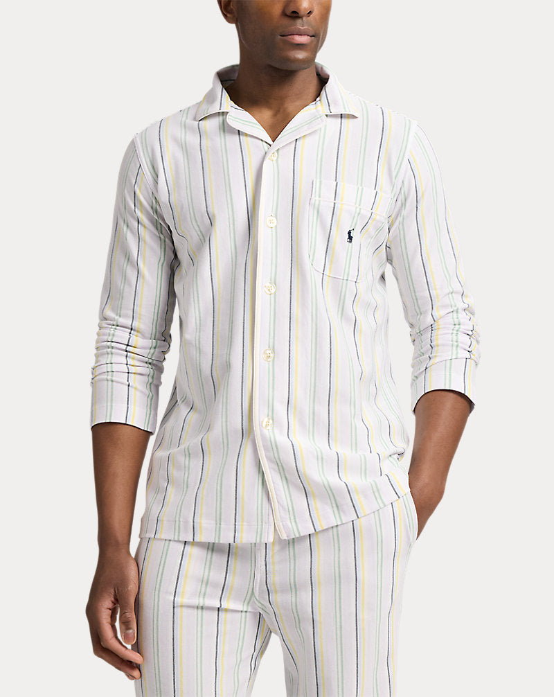Cotton Mesh Pyjama Set Multi Stripe