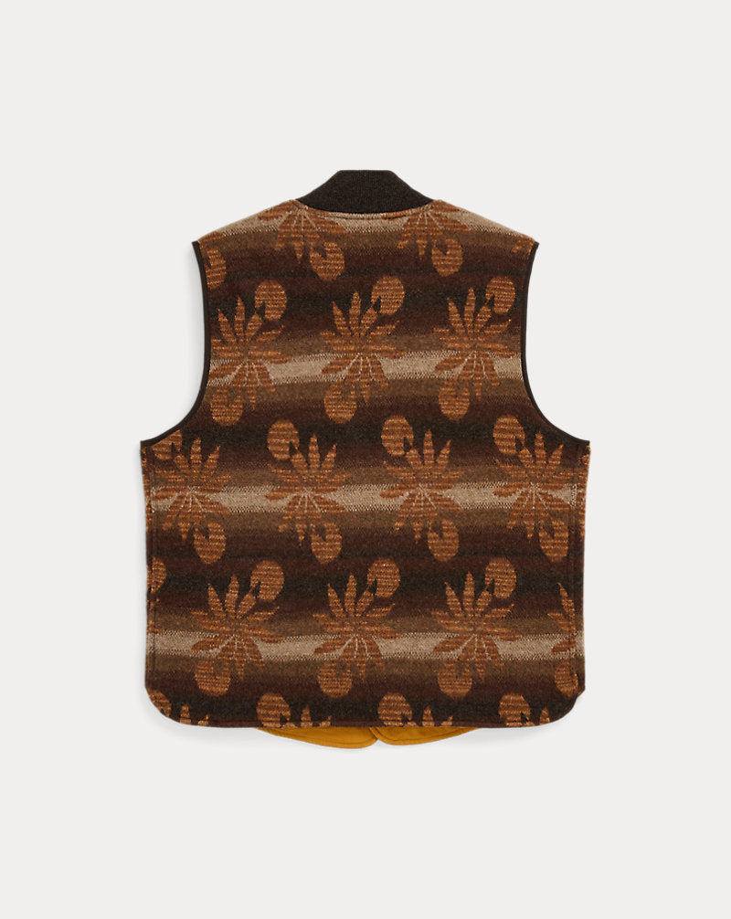 Wool-Cashmere Sleeveless Cardigan Brown Multi