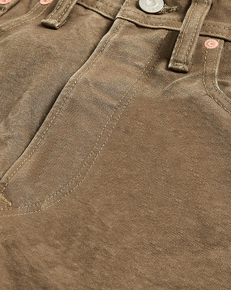 Limited-Edition Straight Canvas Trouser Medium Brown