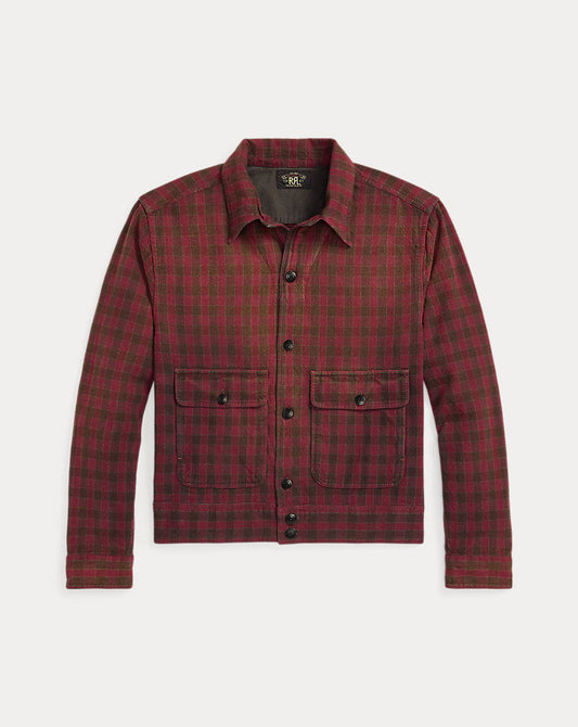 Checked Woven Shirt Jacket Red/Black
