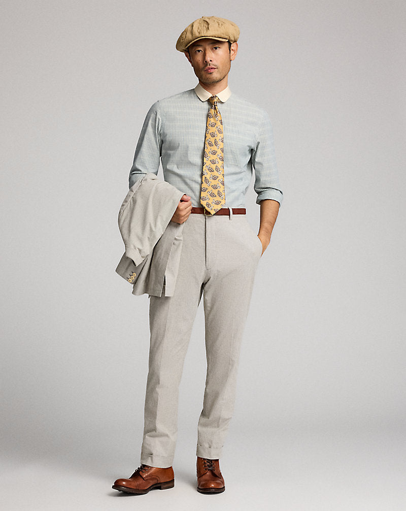 Slim Fit Checked Dobby Shirt Blue/White