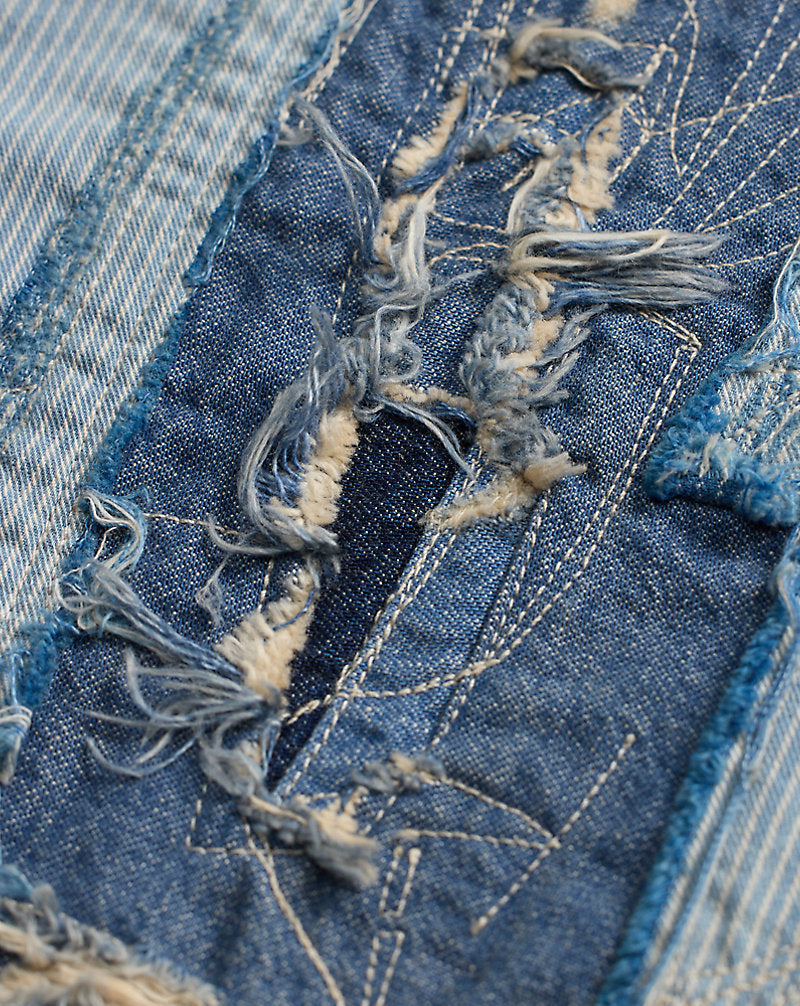 Vintage 5-Pocket Repaired Indigo Trouser
