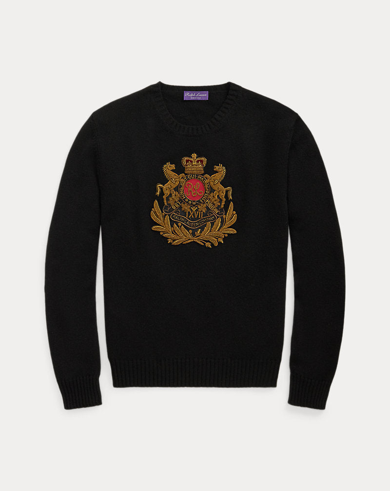 Bullion-Patch Cashmere Jumper Classic Black