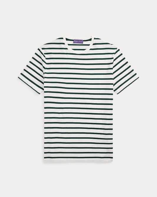 Striped Lisle Crewneck T-Shirt Classic White Multi