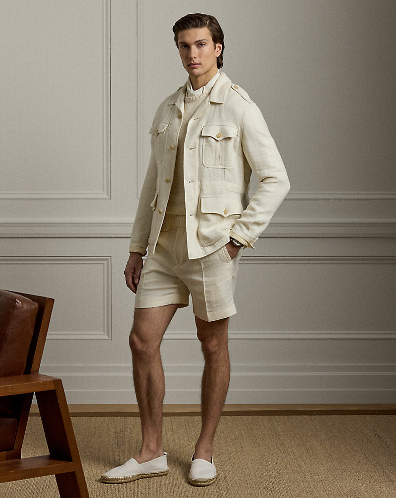 Cashmere-Silk-Linen Crewneck Jumper Limestone