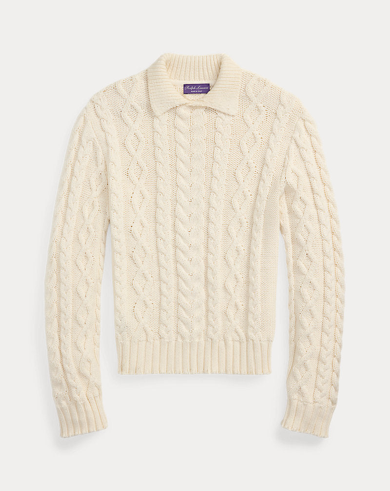 Cable-Knit Cotton-Blend Jumper Classic Cream