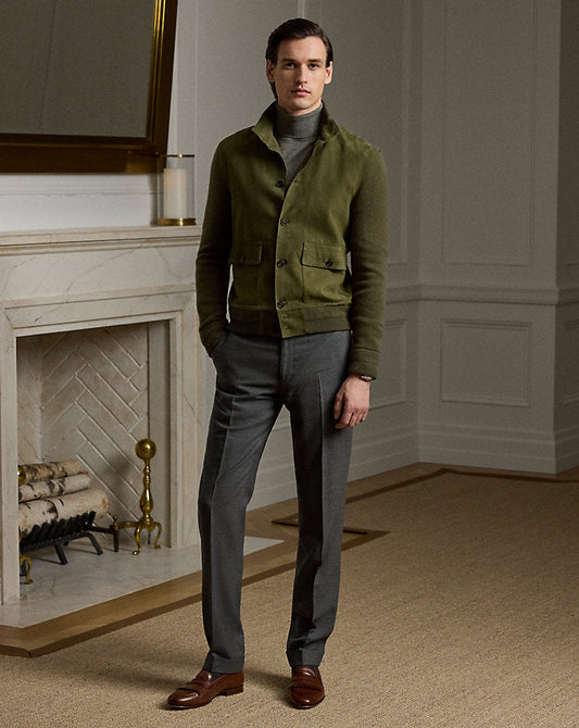 Gregory Hand-Tailored Flannel Trouser Medium Grey Heather